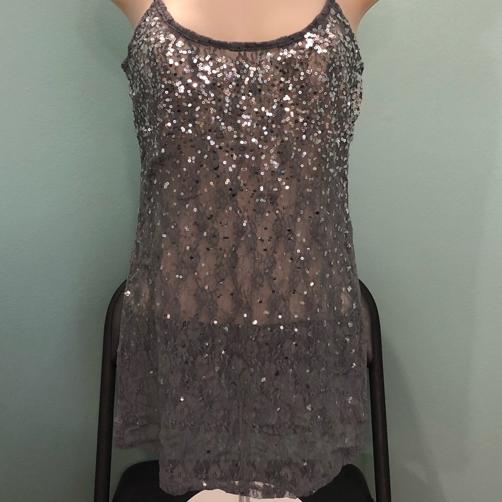 Cute lace sparkly tank